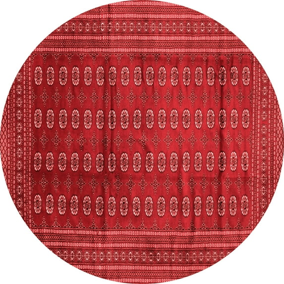 Ahgly Company Indoor Round Southwestern Red Country Area Rugs, 8' Round