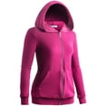 thumbnail image 2 of Doublju Womens Zip Up Solid Hoodie With Plus Size, 2 of 3