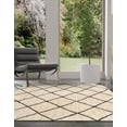 thumbnail image 3 of Unique Loom Braided Jute Collection Area Rug - Trellis (4' 1" x 6' 1" Rectangle Ivory and Black/Black), 3 of 6