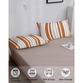 thumbnail image 4 of Burnt Orange Grey Stripe Pillow Covers King Size, Farmhouse Minimalist Striped Soft Bed Throw Pillowcases Breathable Cooling Long Lumbar Body Pillow Sham Cover for Bed Sofa 20''x40'', 4 of 7