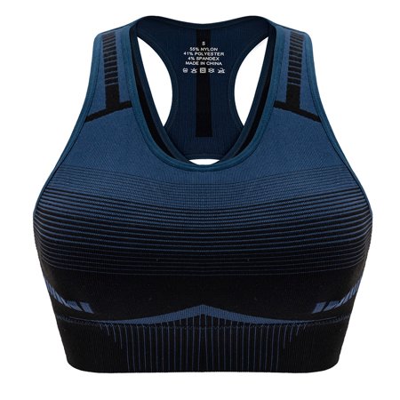 

Women Seamless U-neck Contrast Design Strappy Sports Yoga Vest Bra