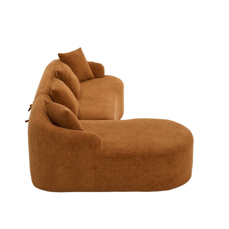 Curved Sectional Sofa with Chaise, 99'' Modern Luxury Chenille Cloud Couch for Living Room, Oversized 3-Seater Sofa Couch for Living Room, No Assembly