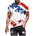 thumbnail image 2 of Xdegoge 4th of July Patriotic American Flag T Shirt for Men Short Sleeve Crewneck USA Graphic Tee Casual Loose Fit Summer Holiday Party Patriotic Fireworks Shirts Tops, 2 of 5