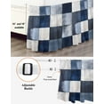 thumbnail image 3 of Abstract Splicing Bed Skirt California King Size 18" Drop Retro Blue White Watercolor Ruffled Wrap Around Bed Skirts Adjustable Elastic Bedskirt Dust Ruffle for California King Size Bed, 3 of 7