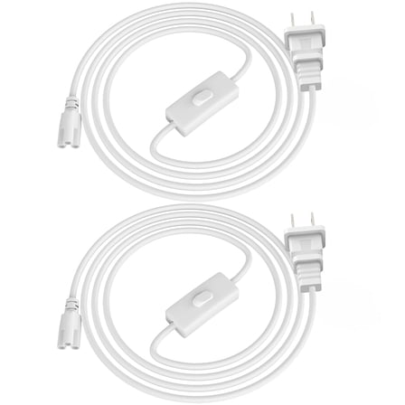 CNSUNWAY 6FT Plug Power Extension Cords with On/Off Switch for T5 T8 Tubes