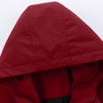 thumbnail image 5 of Mrmaere Hooded Multi Pocket Cargo Jacket Men Hooded Button Zip Up Casual Workwear Jacket Wine L, 5 of 7