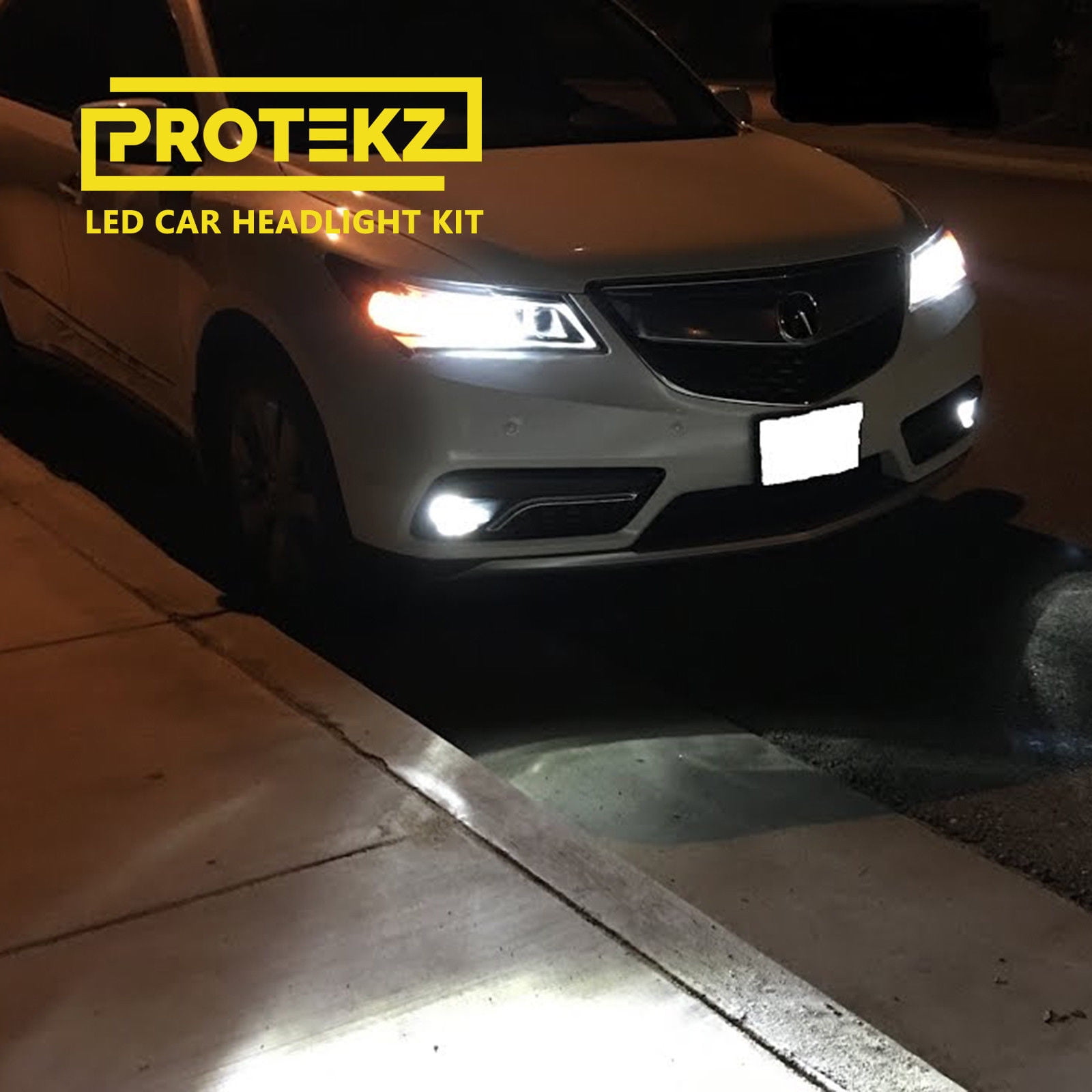 Protekz LED Fog Light Kit H11 6000K Bulbs for 2004-2016 Mazda 3 SEDAN 