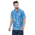 thumbnail image 4 of LA LEELA Men's Hawaiian Shirts Short Sleeve Button Down Shirt Mens Summer Holiday Beach Shirts Casual Aloha Tropical Shirts for Men Funny S Floral Leafs, Blue, 4 of 6