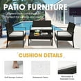 Patio Furniture Sets Clearance, 4 Piece Wicker Patio Set with Wicker