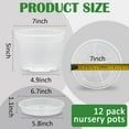 thumbnail image 2 of Z 12 Pack 7 Inch Clear Nursery Pots with Saucer,Transparent Plastic Plant Pots with Drainage Holes, Sturdy Plant Starter Pots,Planter Pot for Planting Succulent Flower Herb Vegetable,Gardening Gifts, 2 of 12