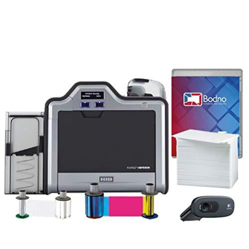 Fargo Single Sided ID Card Printer & Complete Supplies Package Silver Bodno Software | Walmart Canada