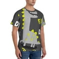 thumbnail image 4 of Yiaed Cute Dinosaur Print Mens Short Sleeve Tight Fit T-Shirt, Crewneck Casual Tee-3X-Large, 4 of 5