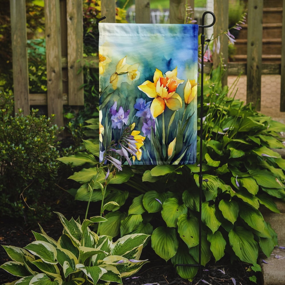Daffodils in Watercolor Garden Flag 11.25 in x 15.5 in