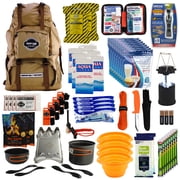 Sustain Supply Emergency Survival Kit for 4 People, 72 Hour Disaster Preparedness Backpack with Food, Water, First Aid & Emergency Supplies