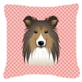 thumbnail image 2 of Checkerboard Print With Dog Fabric Decorative Pillow, 2 of 3