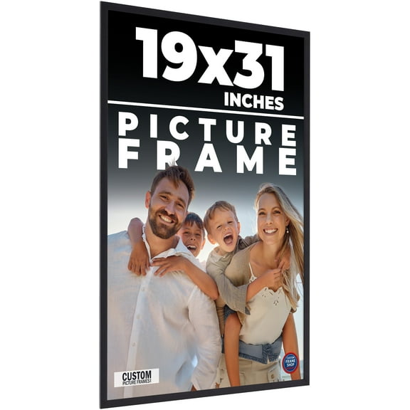 19x31 Frame Black Real Wood Picture Frame Width 0.75 inches | Interior Frame Depth 0.5 inches |