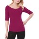 thumbnail image 2 of INSPIRAR CHIC Camisetas de Mujer de Cuello Barco para el Día de la Madre, de Media Manga, Ajustadas, Suaves, Talla 3XL, Fucsia, 2 of 7