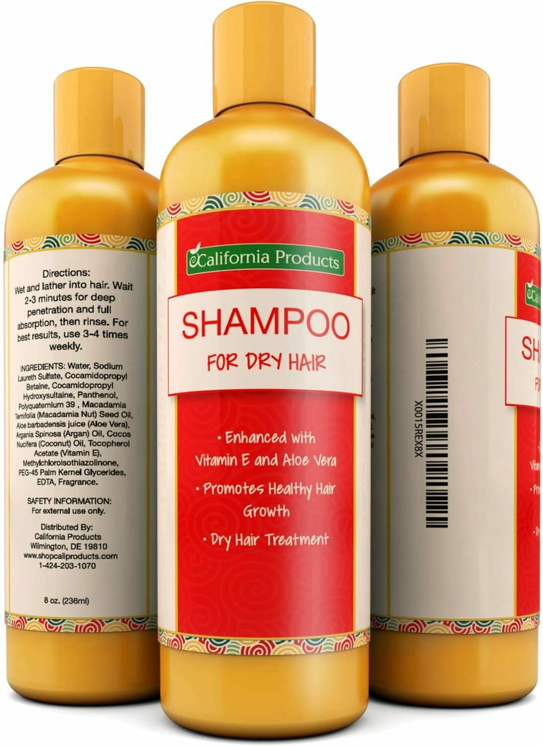 California Products Shampoo For Dry Hair To Stop Hair Loss With Argon