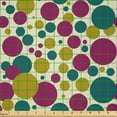 thumbnail image 2 of Ambesonne Retro Fabric by the Yard Microfiber, Continuous Colorful Circles, 1 Yard, Dark Magenta and Pale Coffee, 2 of 2
