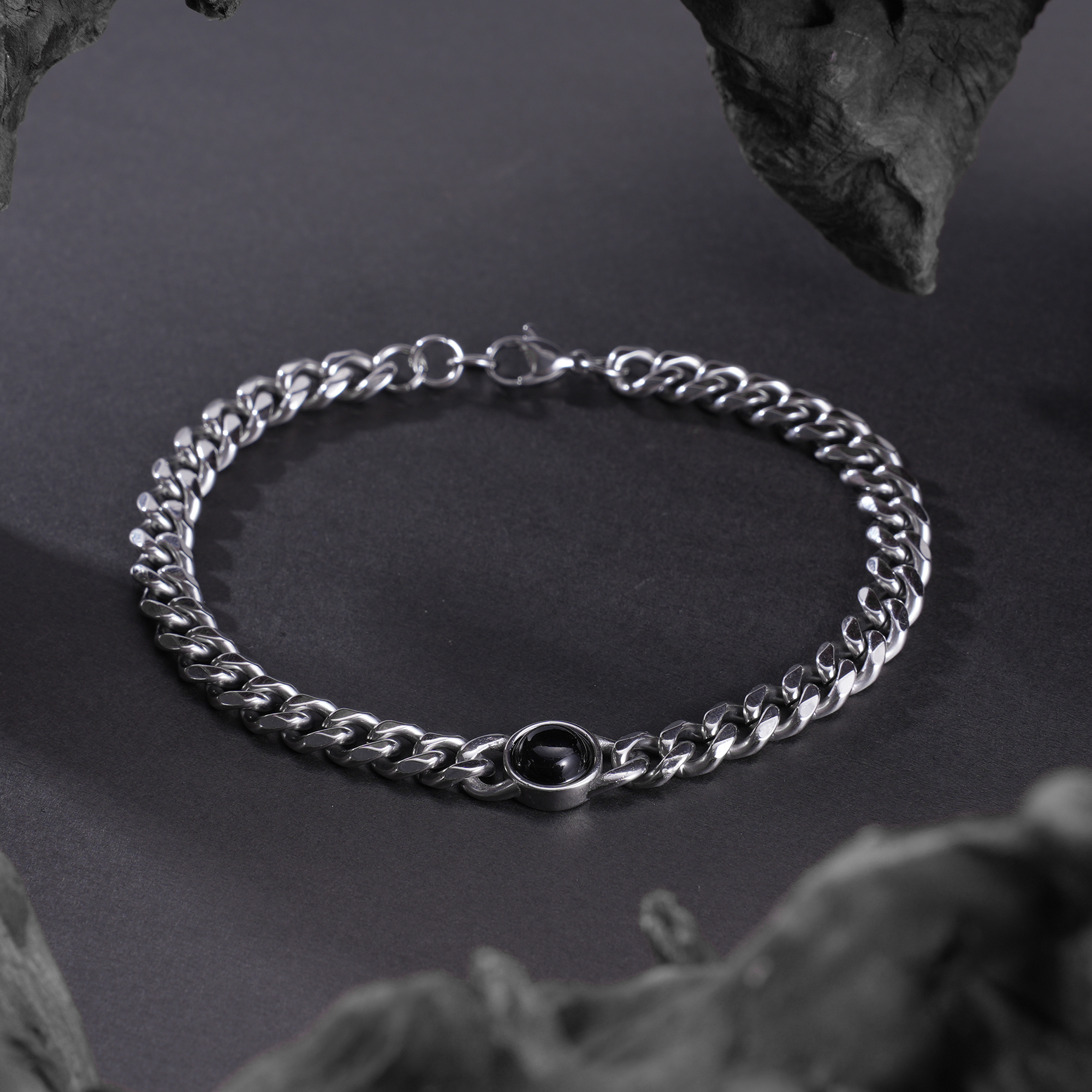 Iron Saints Men's Black Onyx Cuban Link Bracelet photo 3