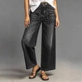 thumbnail image 2 of LAJPXKHY Womens Wide Leg Pants Jeans Casual High Waisted Loose Fitted Stretchy Trendy Streetwear Ankle Denim Pants with Pockets, 2 of 7