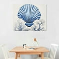 thumbnail image 2 of Nawypu Sea Coastal Style Canvas Wall Art Blue and Grey Starfish Shell Conch Coral Picture Canvas Prints Gallery Canvas Wrapped on Premium Wood Frame Ready to Hang for Living Room Bedroom Bathroom, 2 of 4