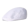thumbnail image 7 of Men's Cotton Blend Flat Ivy Gatsby Newsboy Driving Hat Cap White, 7 of 7