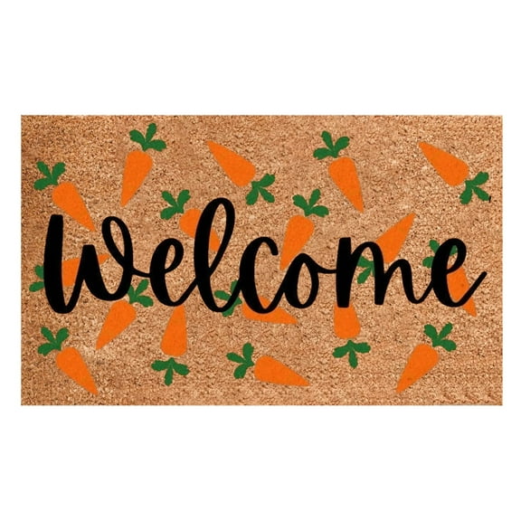 Easter-Decorative-Welcome-Doormat Outdoor-Entrance Easter Bunny Door Mat Non Slip Coir Front Door Mats for Spring Home Decor 16" x 24" Funny Welcome Outside Entry Decor for Patio Farmhouse