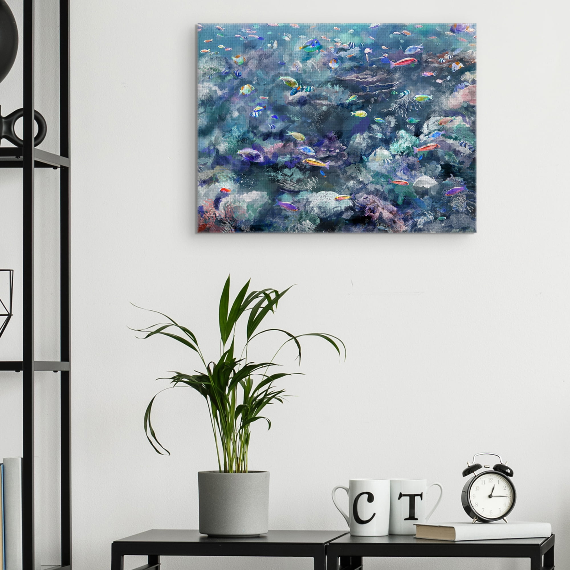 Masterpiece Art Gallery Underwater Colors I Fish Assortment by Studio Arts Canvas Art Print