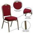 thumbnail image 2 of HERCULES Series Crown Back Stacking Banquet Chair in Burgundy Fabric - Gold Frame, 2 of 9