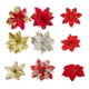 thumbnail image 4 of 12 piezas de flores de Pascua con purpurina navideña, flores artificiales de Navidad, adornos para árbol de Navidad, decoración de Año Nuevo para Navidad, 4 of 5