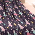 thumbnail image 3 of Cartoon Unicorn Star Heart Pattern Blanket,Comfortable Soft Flannel Throw Blanket,All Season,Warm Lightweight Blankets for Sofa Bed Couch Living Room Chair,30"x40", 3 of 4