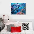 thumbnail image 5 of ARISTURING Dolphin Wall Art Dolphin Ocean Pictures Wall Decor Underwater Sea Life Canvas Prints Sea Tropical Fish Painting Modern Artwork Home Decoration for Bathroom Bedroom Living Room, 5 of 6