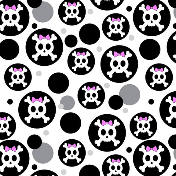 Girly Skull And Crossbones With Hairbow Premium Gift Wrap Wrapping Paper Roll Pattern