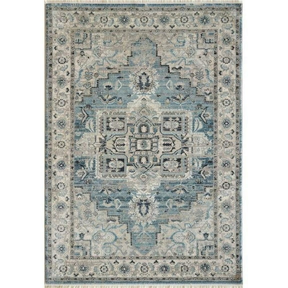 Dynamic Rugs JN9126882500 7 ft. 10 in. x 10 ft. Juno 6882 Rectangle Transitional Area Rug - 500 Light Blue & Cream