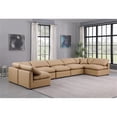 thumbnail image 2 of Meridian Furniture Indulge 234" Vegan Leather U-Shaped Modular Sectional in Tan, 2 of 9