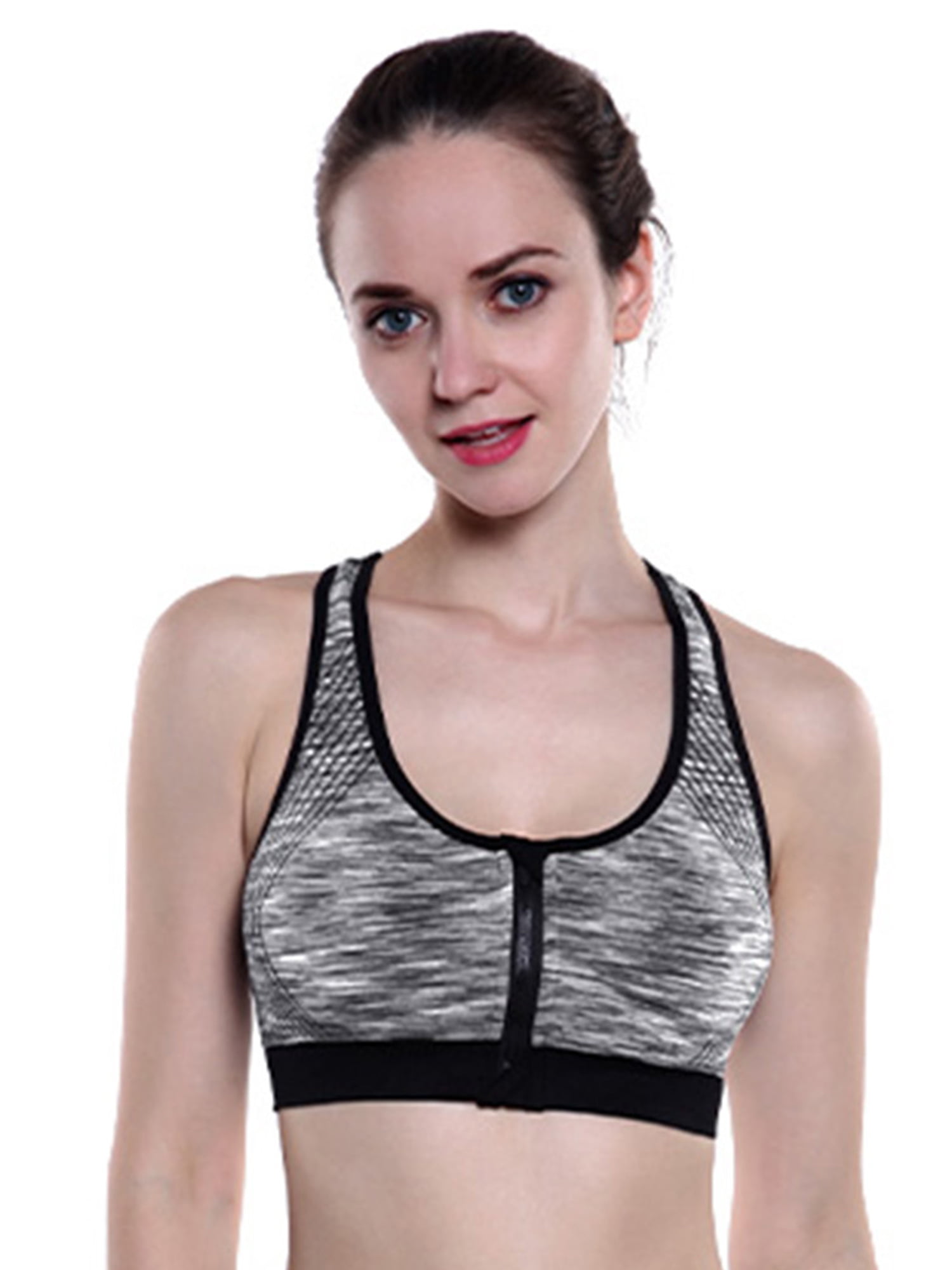 Details about   Women Zip Front Sports Bra High Impact Seamless Gym Fitness Yoga Padded Vest HOT