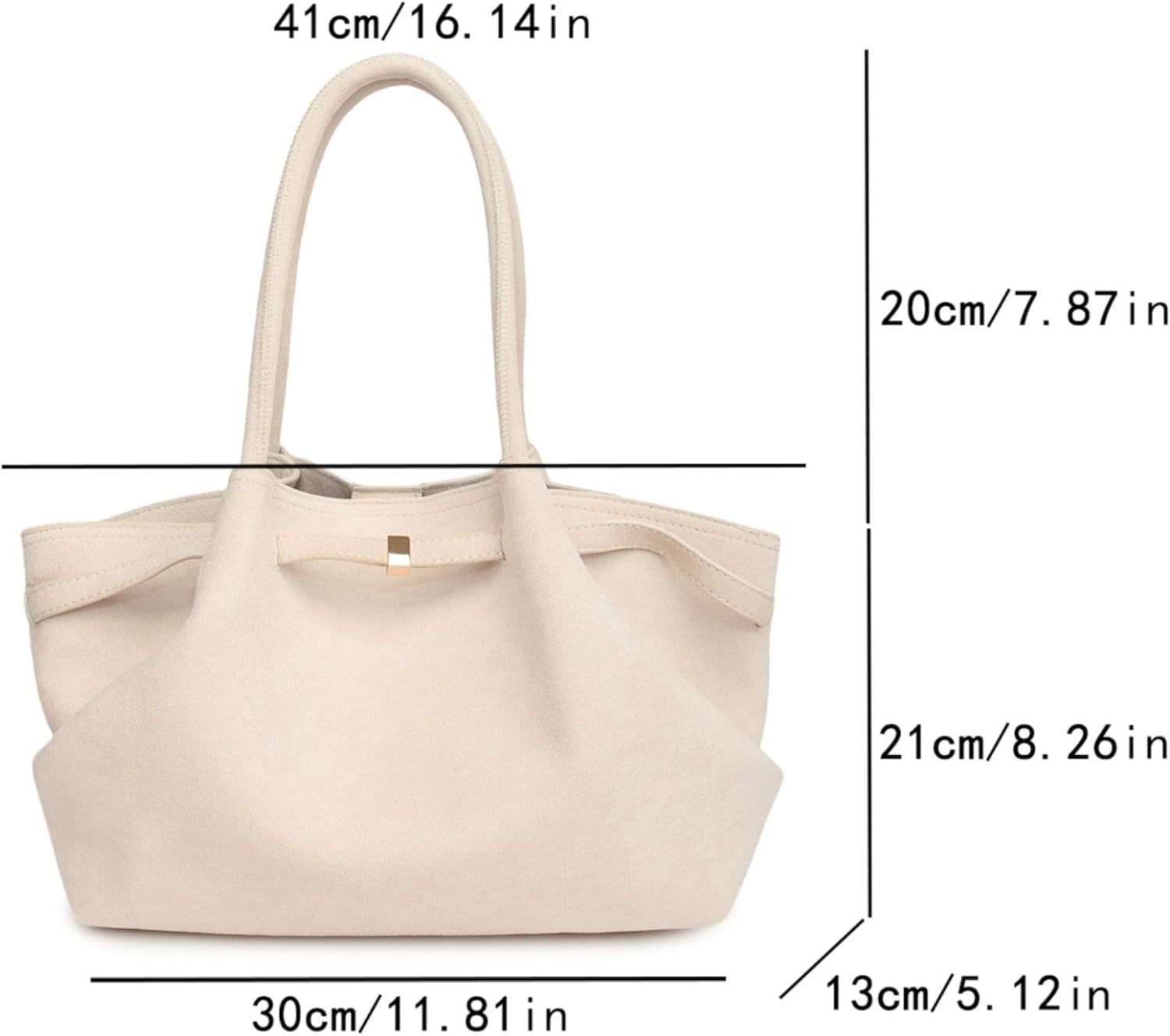 Kwuty Faux Suede Tote Bag for Women, Hobo Handbag Women Vintage Shoulder Bag Purse for Work Office Travel（Black）
