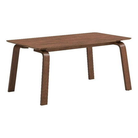 Pemberly Row Contemporary Rectangular Solid Wood Dining Table in Walnut