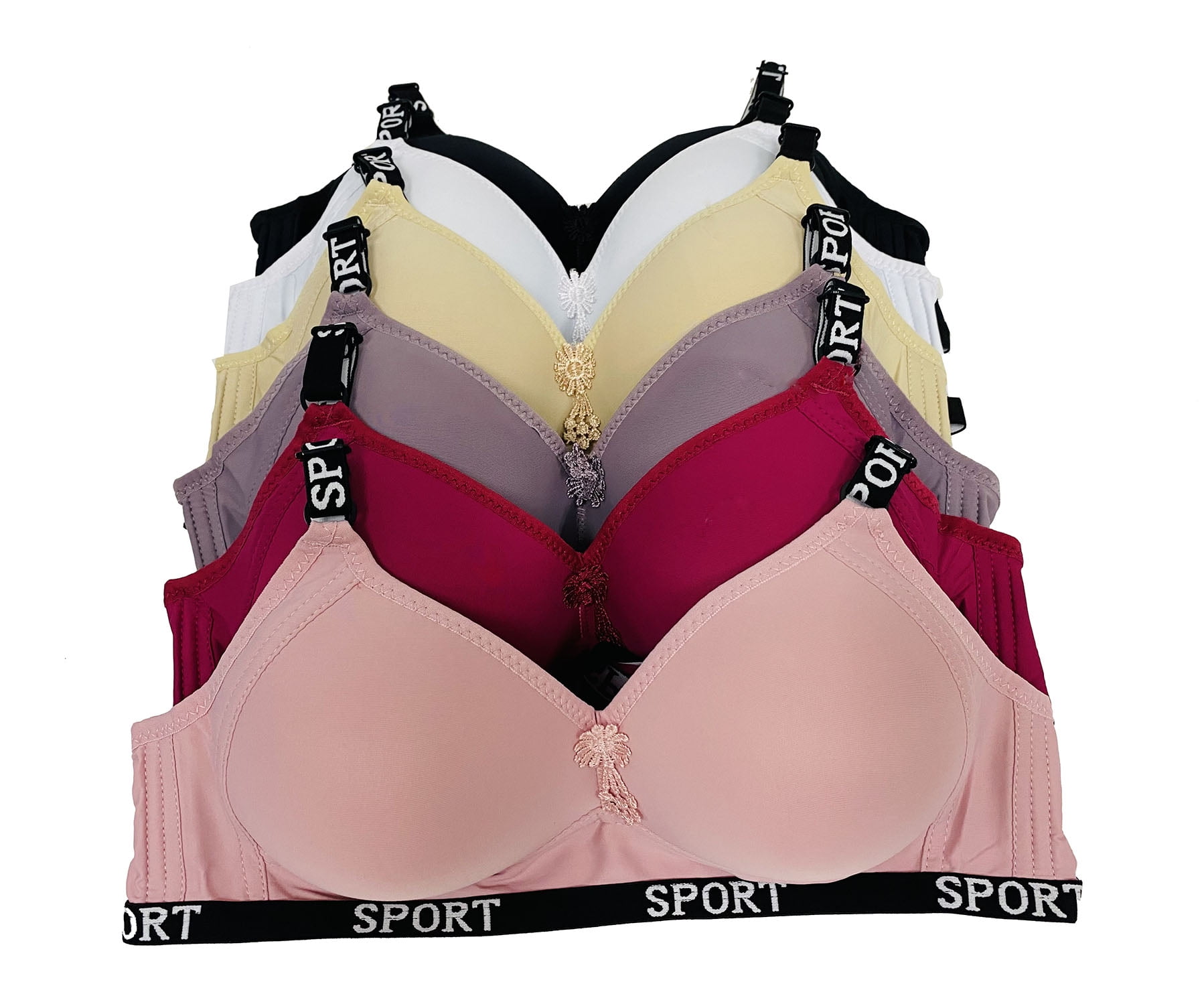 Women Bras 3 Pack of No Wire Free T-Shirt Bra B Cup C Cup D Cup (36C): Buy  Online at Best Price in UAE 