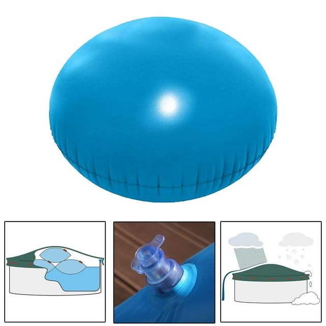 Ohmyroo Inflatable Round Winterizing Pool Cushion With 4 Eyelets For Above Ground Pools