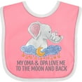 thumbnail image 3 of Inktastic My Oma and Opa Love Me to the Moon and Back Elephants Boys or Girls Baby Bib, 3 of 4