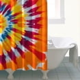 thumbnail image 4 of Colorful Rainbow Tie Dye Spiral Pattern Shower Curtain 84"x72" ,Bathroom Decorative Shower Curtains Set with 12 Hooks,Modern Waterproof Washable Shower Curtain, 4 of 6