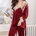 thumbnail image 5 of BONIXOOM Pajamas For Women Family Christmas Pajamas Matching Sets Sleepwear Drawstring Long Sleeve Sleep Pants Solid Red M, 5 of 5