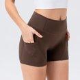thumbnail image 5 of Mqqzkk Women's Yoga Shorts Casual Mid Rise Elastic Stretchy Shorts Lightweight Summer Gym Workout Solid Color Shorts, 5 of 6