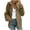 Brown, variant on Jean Jacket for Women Distressed Long Sleeve Oversized Denim Trucker Jackets Coat White XL