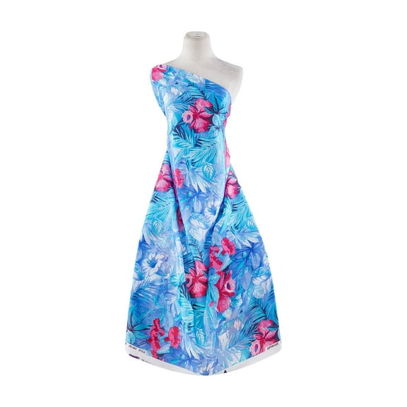 Zelouf Stretch Barts On Carnival , Sewing, DIY, Crafts Fabric by the Yard, 344Fuschia/blue, 3 Yard