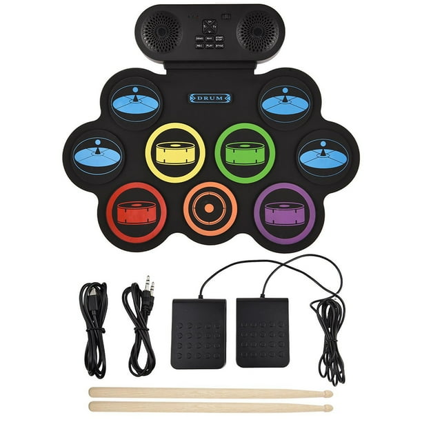 Kit Batería Enrollable Con Sorpresa Cumpleaños Navidad Altavoces Incorporado para Niñas