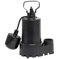 Superior 92331 High Capacity Sump Pump, 46 gpm, 1/3 hp, 120 V, Cast Iron 1-1/2 in Outlet, 25 ft Maximum...