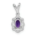thumbnail image 4 of FB Jewels Sterling Silver Rhodium-plated Amethyst & Diam. Pendant, 4 of 4